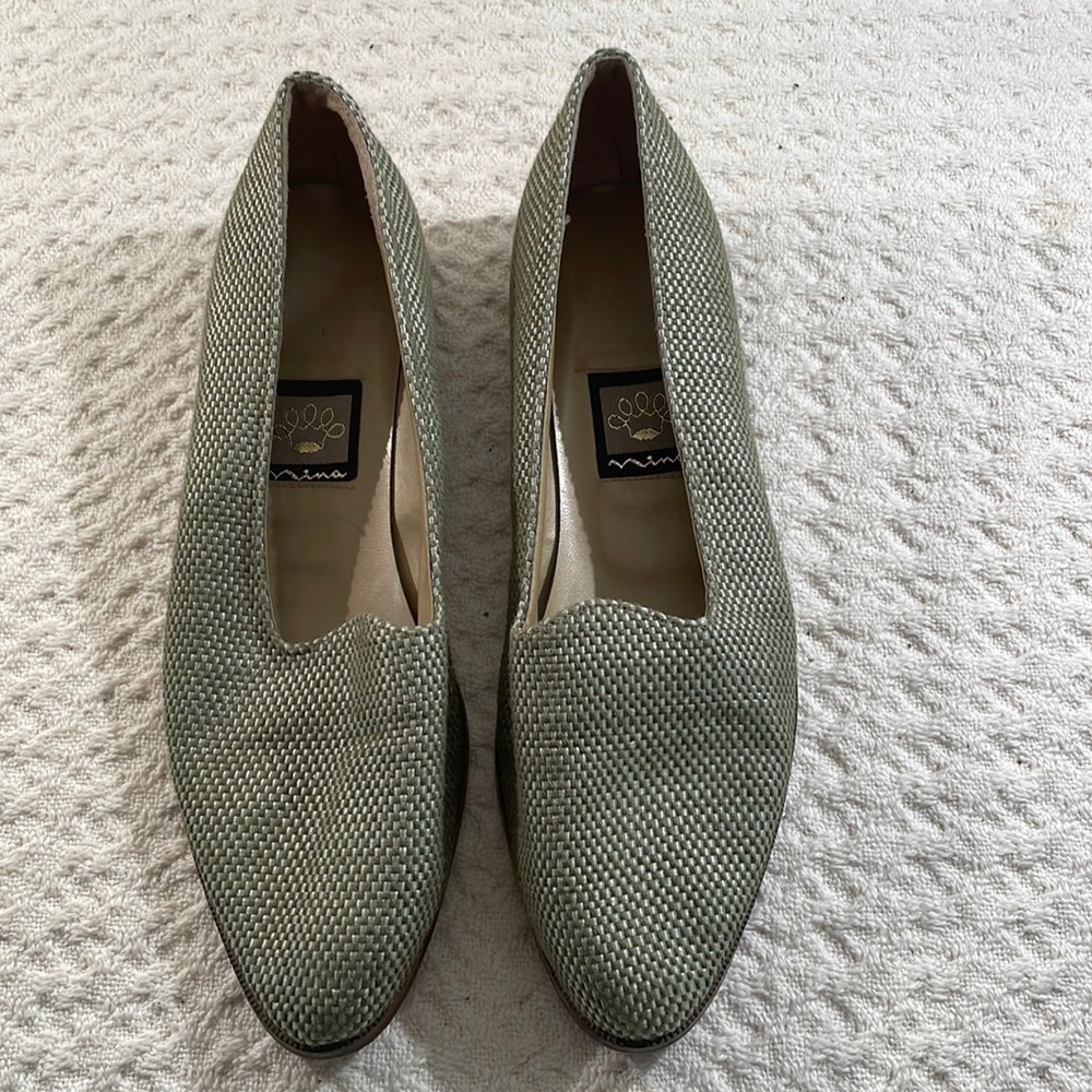 NINA Woven Classic Sage Weave Vintage Loafer